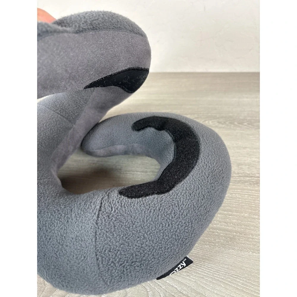 BCOZZY Chin Supporting Travel Pillow Charcoal Grey Fleece Neck Support S Large